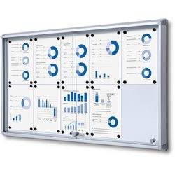 Tablón de anuncios con cerradura showdown scsl10xa4 aluminio plateado