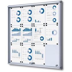 Lockable notice board showdown scsl12xa4 silver aluminum