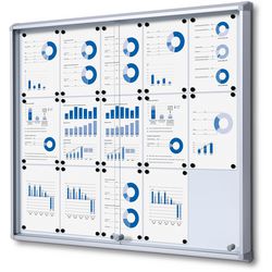 Lockable notice board showdown scsl15xa4 silver aluminum