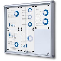 Lockable notice board showdown scsl6xa4 silver aluminum