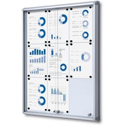 Tablón de anuncios con cerradura enfrentamiento scsl9xa4 aluminio plateado