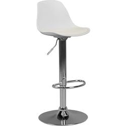 Taburete de bar amstyle spm2002 cuero artificial blanco 110 kg 400 x 400 x 1.040 mm