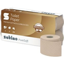 Papel higiénico satino 66540 beige suave reciclado 8 rollos 250 hojas
