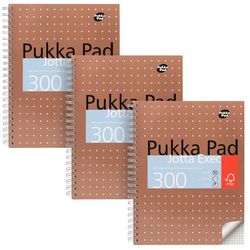 Bloque de conferencias pukka metálico a cuadros bronce 300 páginas 3 piezas