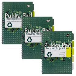 Bloque de conferencias pukka reciclado A4 rayado verde 200 páginas 3 piezas