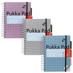 Bloque de conferencias pukka metálico a5 surtido de colores a cuadros 200 páginas 3 piezas