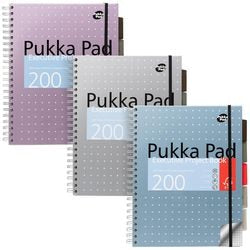 Bloque de conferencias pukka metalizado a4 surtido de colores a cuadros 200 páginas 3 piezas