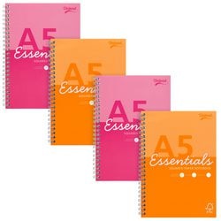 Bloque de conferencias pukka Essentials A5 surtido de colores a cuadros 160 páginas 4 piezas