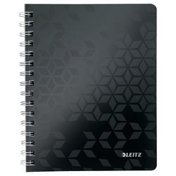 College notebook leitz wow a5 checked soft cover perforated black