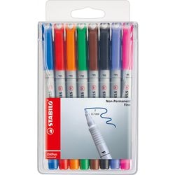 Stabilo ohpen - uitwisbare marker - universal f punt 0,7 mm - etui met 8 kleuren