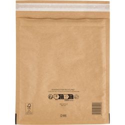 Sobres forrados mail lite e 2 dorado sin tira adhesiva ventana