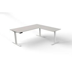 Scrivania sit-stand Kerkmann Move 3 forma a L grigio chiaro