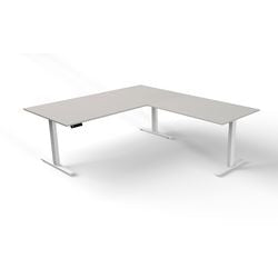 Scrivania sit-stand Kerkmann Move 3 forma a L grigio chiaro