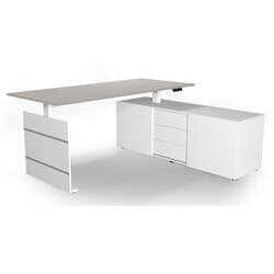 Scrivania sit-stand Kerkmann Move 3 angolare grigio chiaro