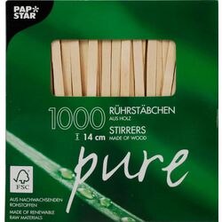 Bastoncini per mescolare Papstar Pure Brown 1000 pezzi
