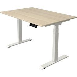 Escritorio de bipedestación Kerkmann move 1 estable arce, blanco 1270 mm x 1200 mm