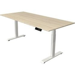 Scrivania sit-stand Kerkmann move 1 acero stabile, bianco 1270 mm x 1800 mm