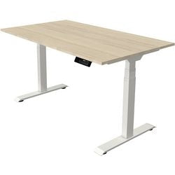 Escritorio de bipedestación Kerkmann move 1 estable arce, blanco 1270 mm x 1400 mm