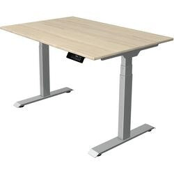 Scrivania sit-stand Kerkmann move 1 acero stabile, argento 1270 mm x 1200 mm