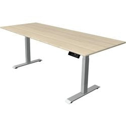 Escritorio para trabajar sentado o de pie Kerkmann move 1 estable arce, plata 1270 mm x 2000 mm