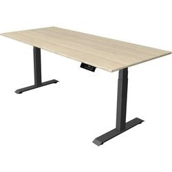 Escritorio de bipedestación Kerkmann move 1 estable arce, gris 1270 mm x 1800 mm
