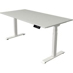 Escritorio de bipedestación Kerkmann Move 1 estable gris, blanco 1270 mm x 1600 mm