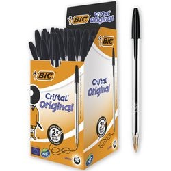 Scatola Bic 50 penne cristal nero