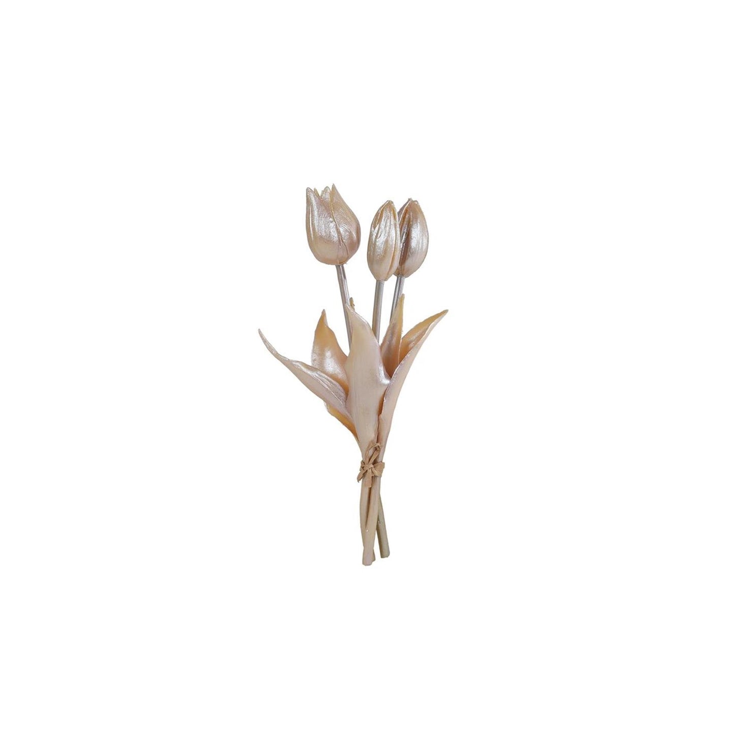 Tulipano fiore artificiale 3x champagne oro 25 cm