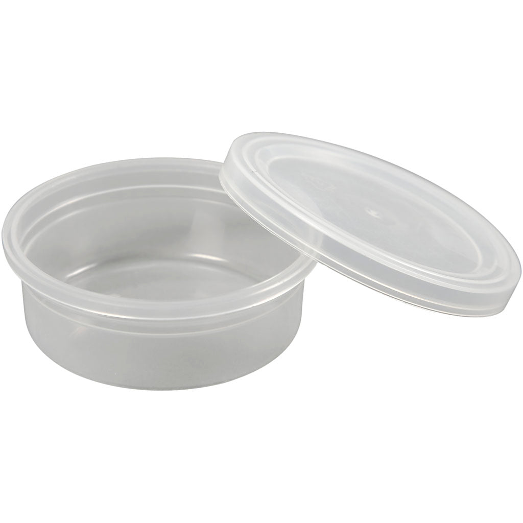 Barattolo di plastica con coperchio Creativ Company, h: 24 mm, d 68 mm, 45 ml, 20 pezzi 1 scatola