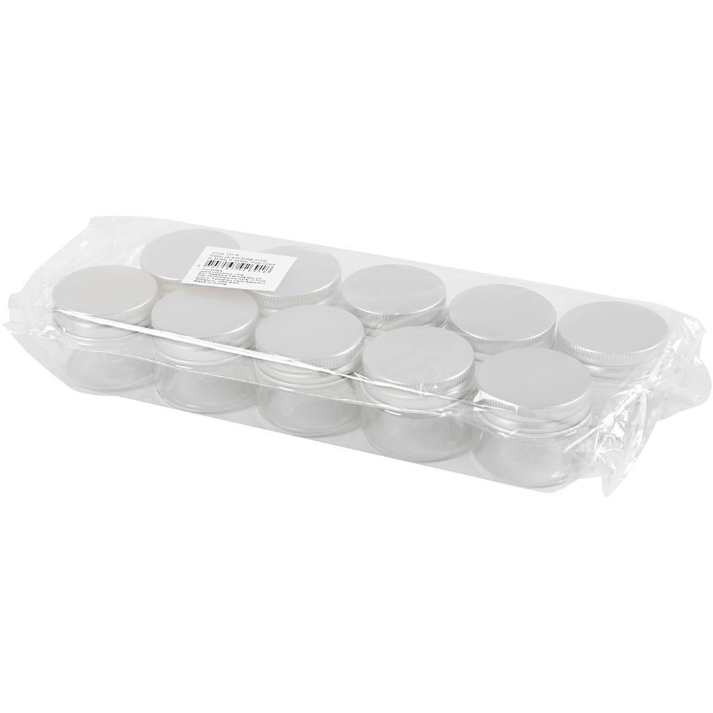 Vaso Creative Company con tappo a vite, h: 35 mm, d 40 mm, 35 ml, 10 pezzi 1 scatola