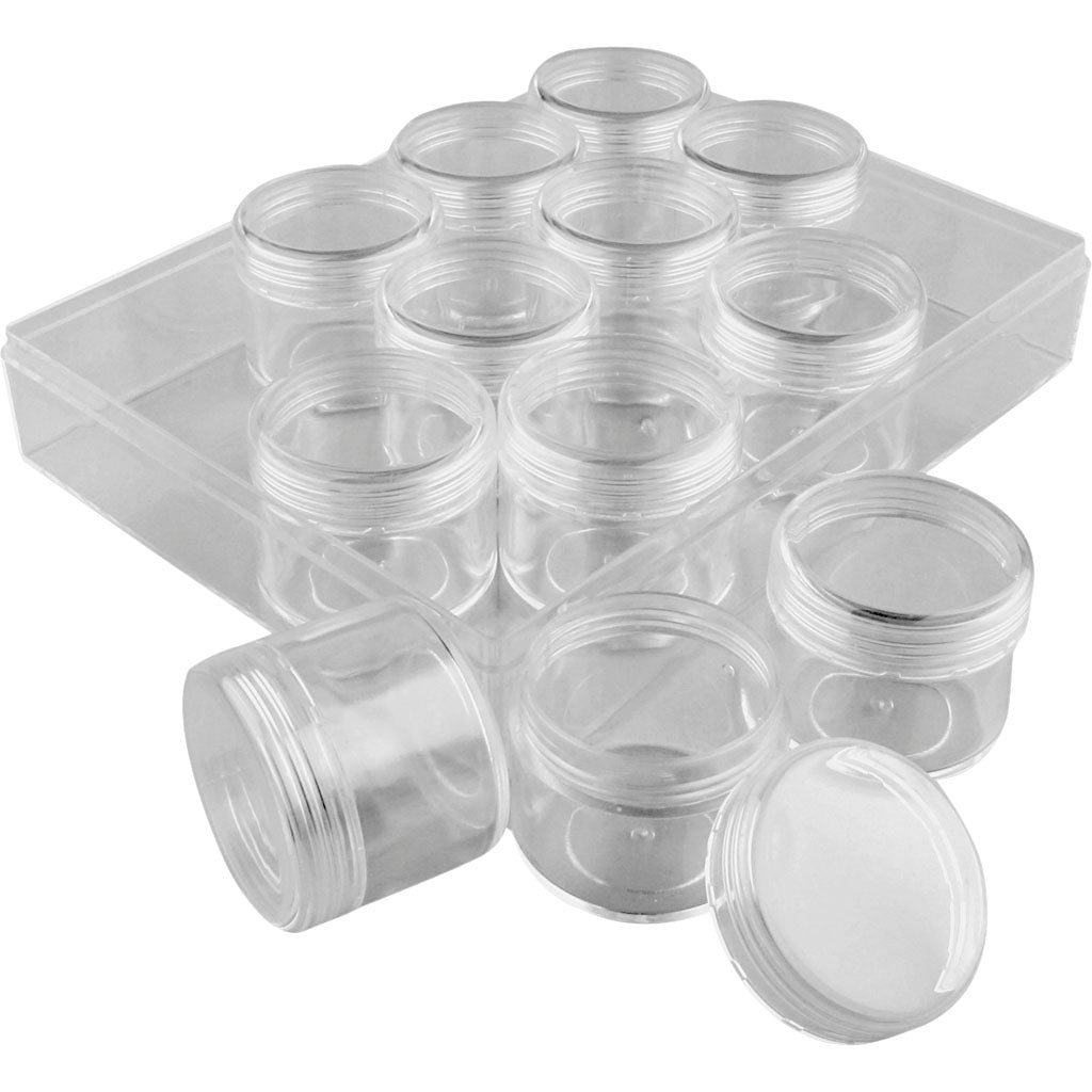 Scatola portaoggetti aziendale Creativ con vasetti, h: 30 mm, d 35 mm, 20 ml, 12 pezzi 1 set