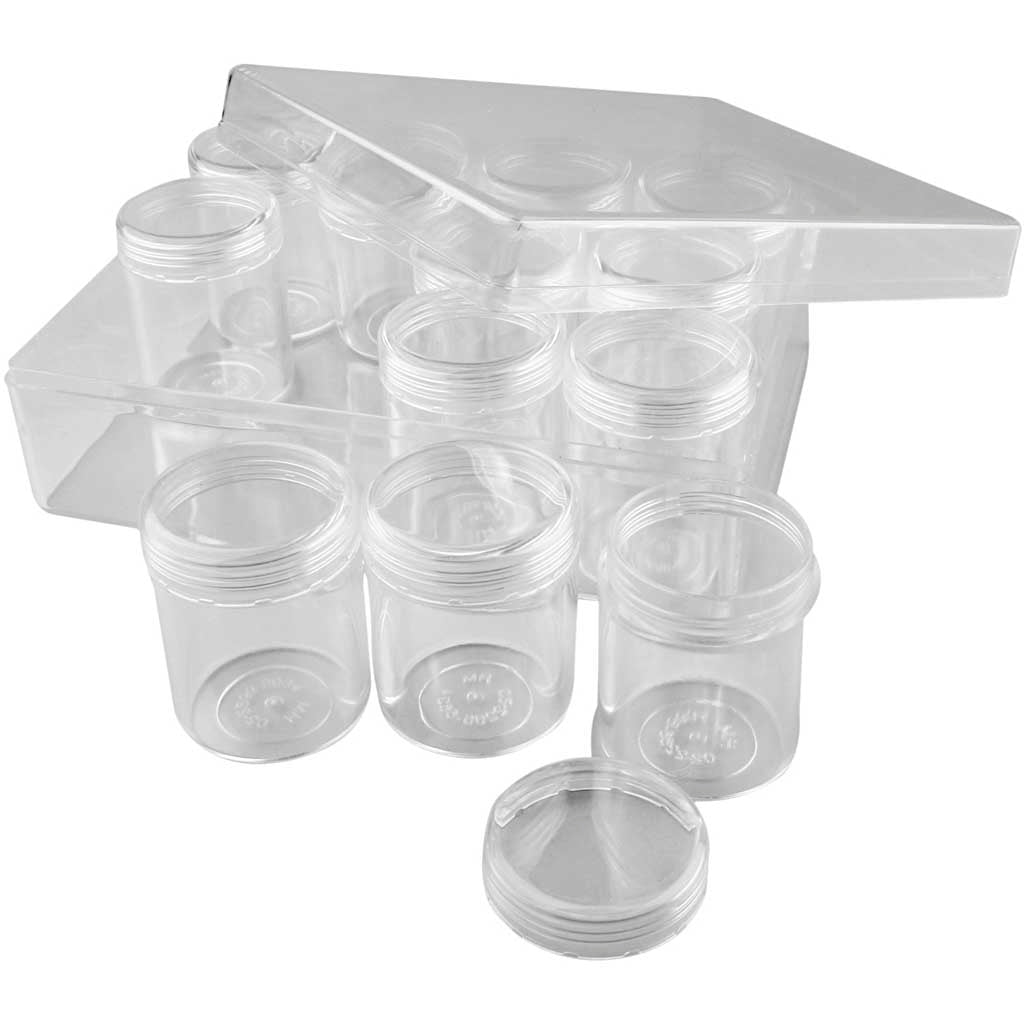 Scatola portaoggetti aziendale Creativ con vasetti, h: 47 mm, d 37 mm, 35 ml, 12 pezzi 1 set