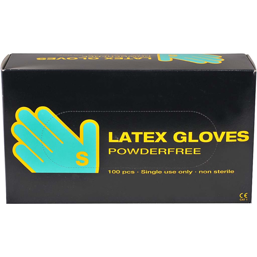 Guantes de látex, talla pequeña, 100 piezas, 1 caja