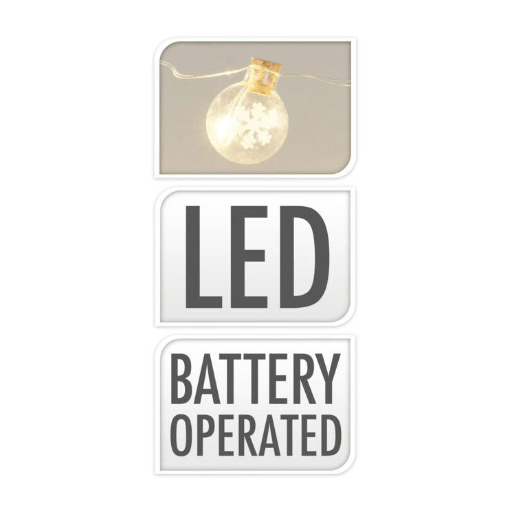 Guirnalda de alambre con 15 bolas de Navidad Led White White