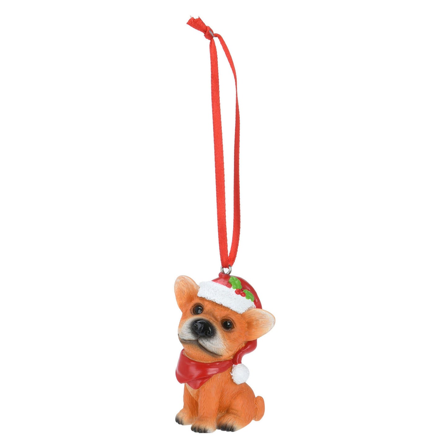 Cane di Natale con cappello da Babbo Natale, set di 12 pezzi