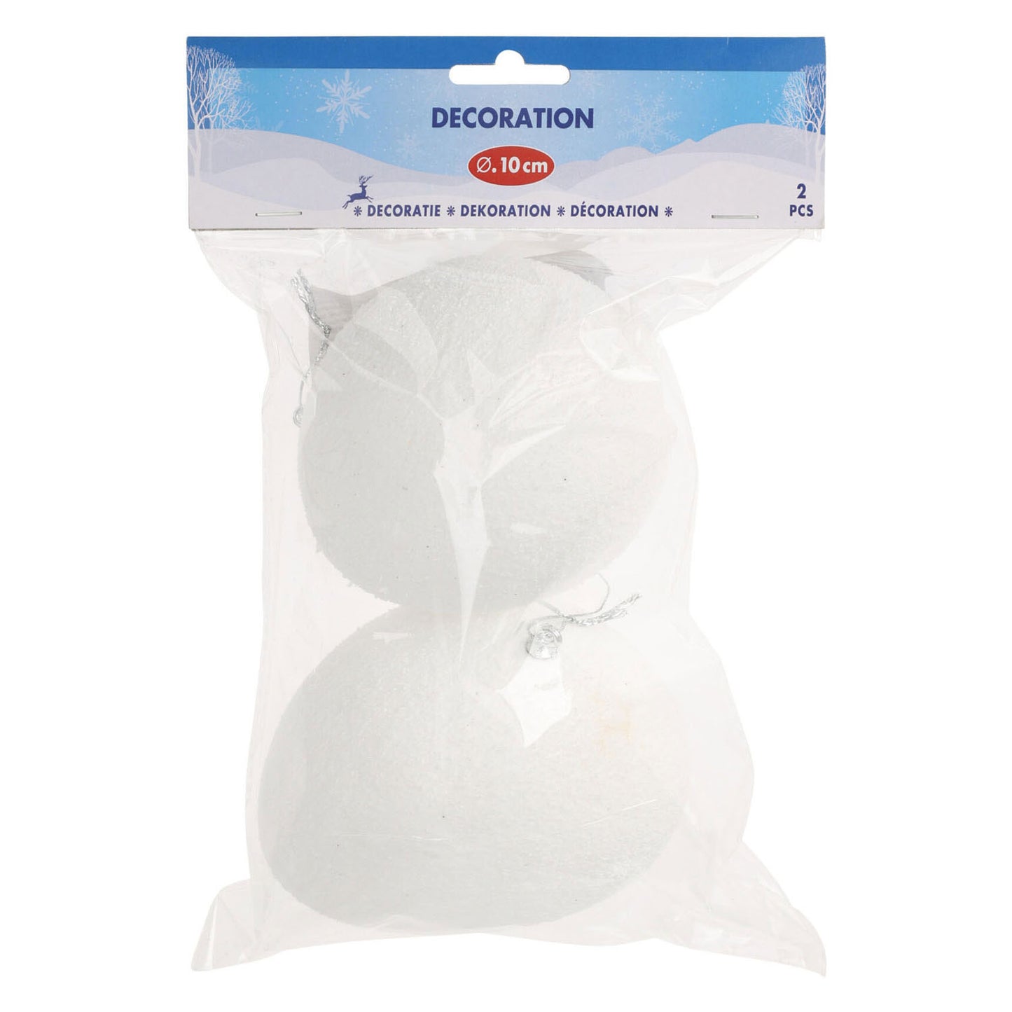 Snowball a ciondolo di Natale 10 cm, 2st.
