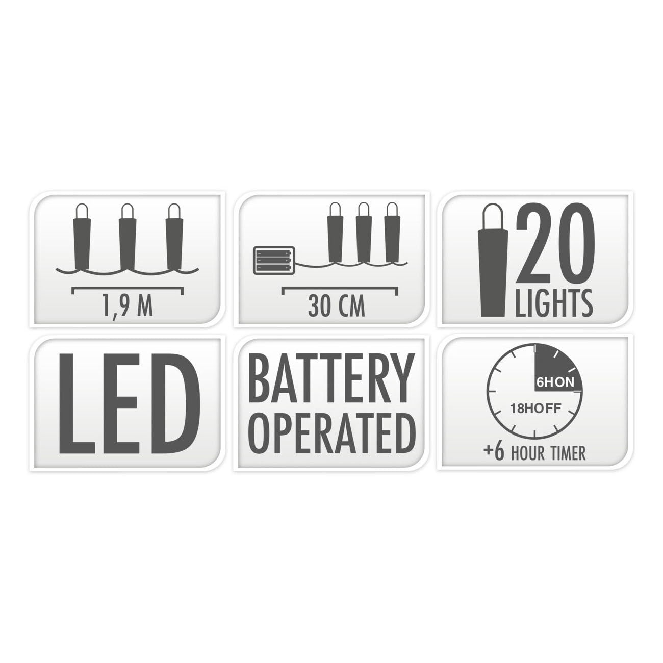 Slinger Snowball 20 luci a LED, 190 cm