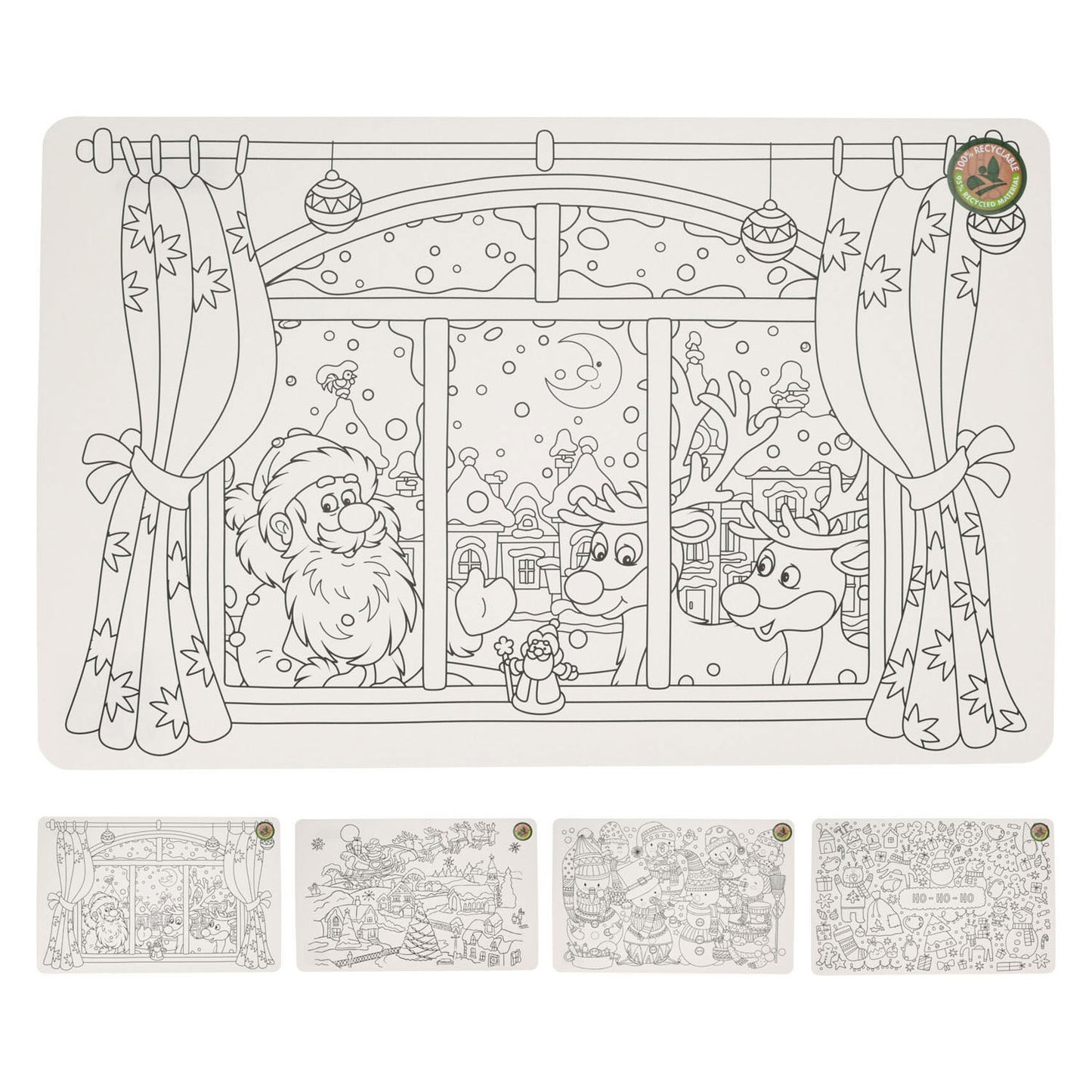 Página para colorear navideño de PLATEMAT, conjunto de 12 piezas