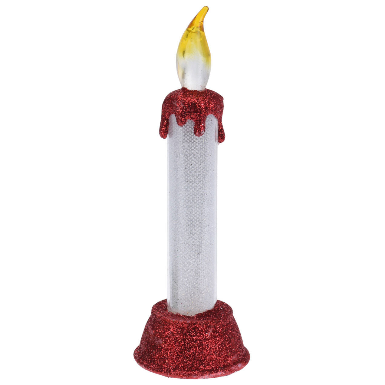 Candela a LED con glitter di Natale, 15 cm.