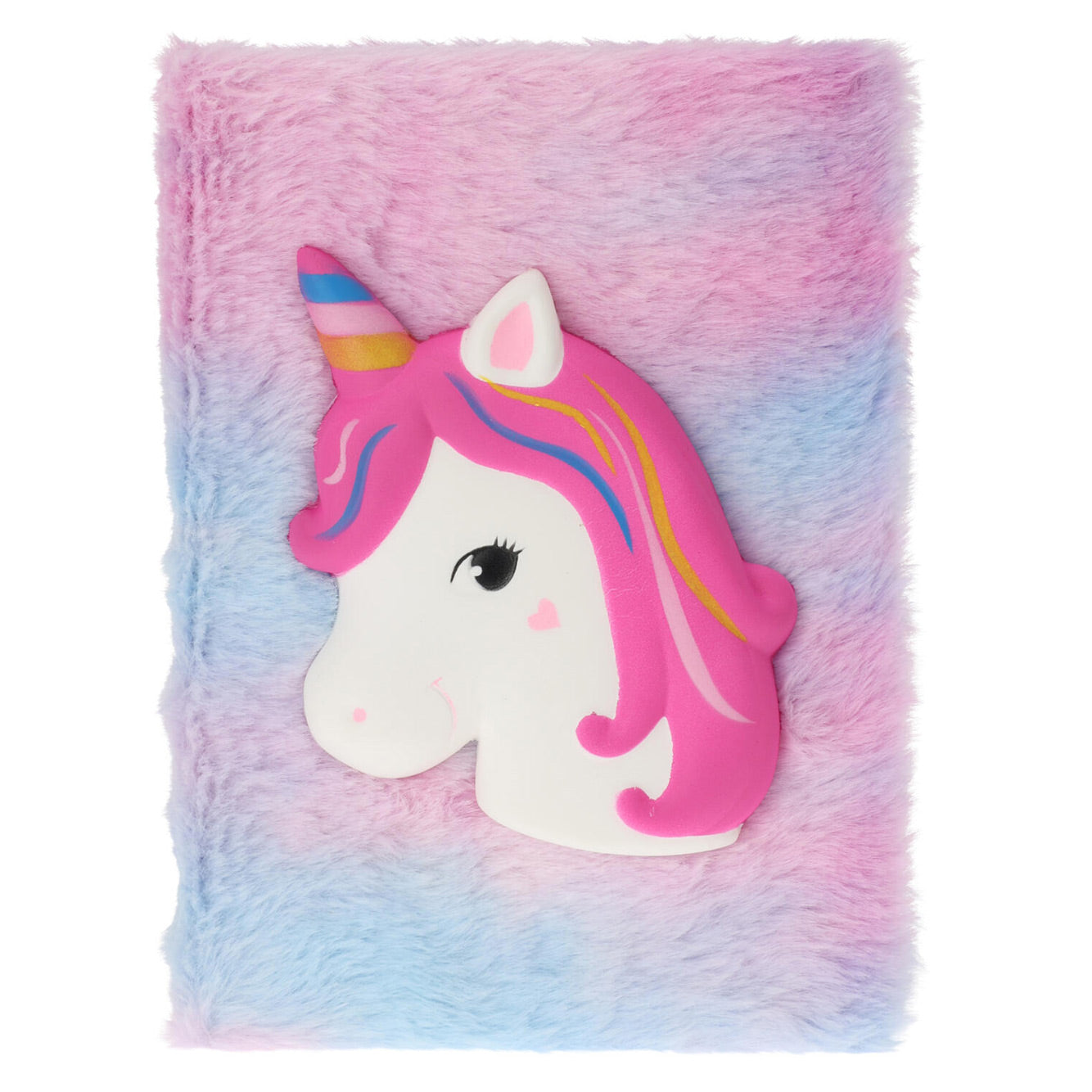 Cuaderno de felpa con unicornio animal