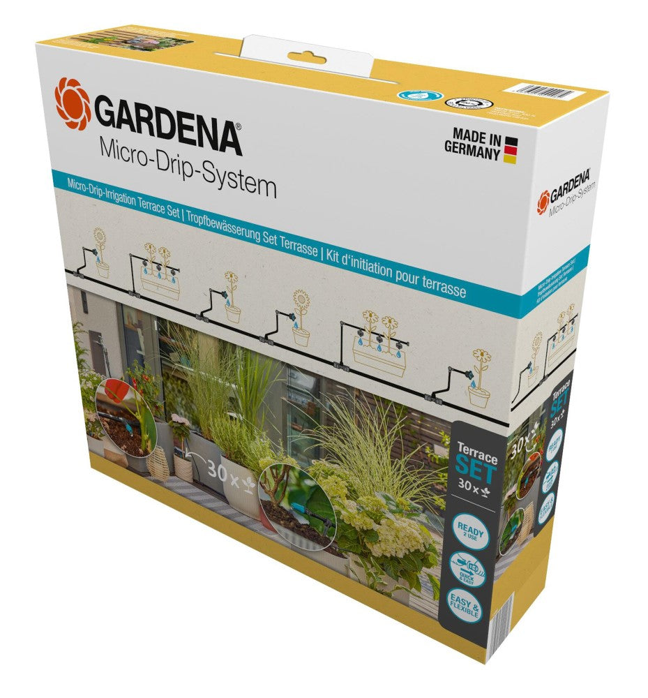 Set di terrazza di rimozione di micro-drip di gardena (30 piante)