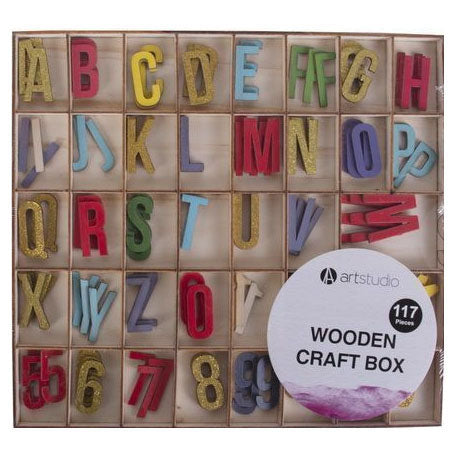 Letras de madera coloreadas, 117 °.