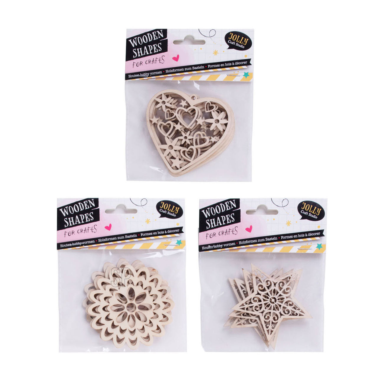 Formas de madera Hobbyset, 4st.