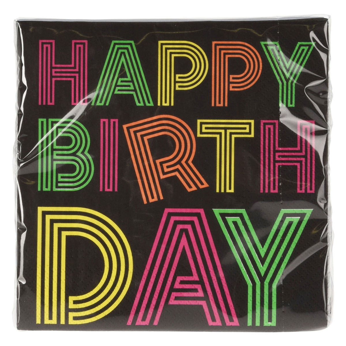 TAPKINS Happy Birthday Neon, 16 °.
