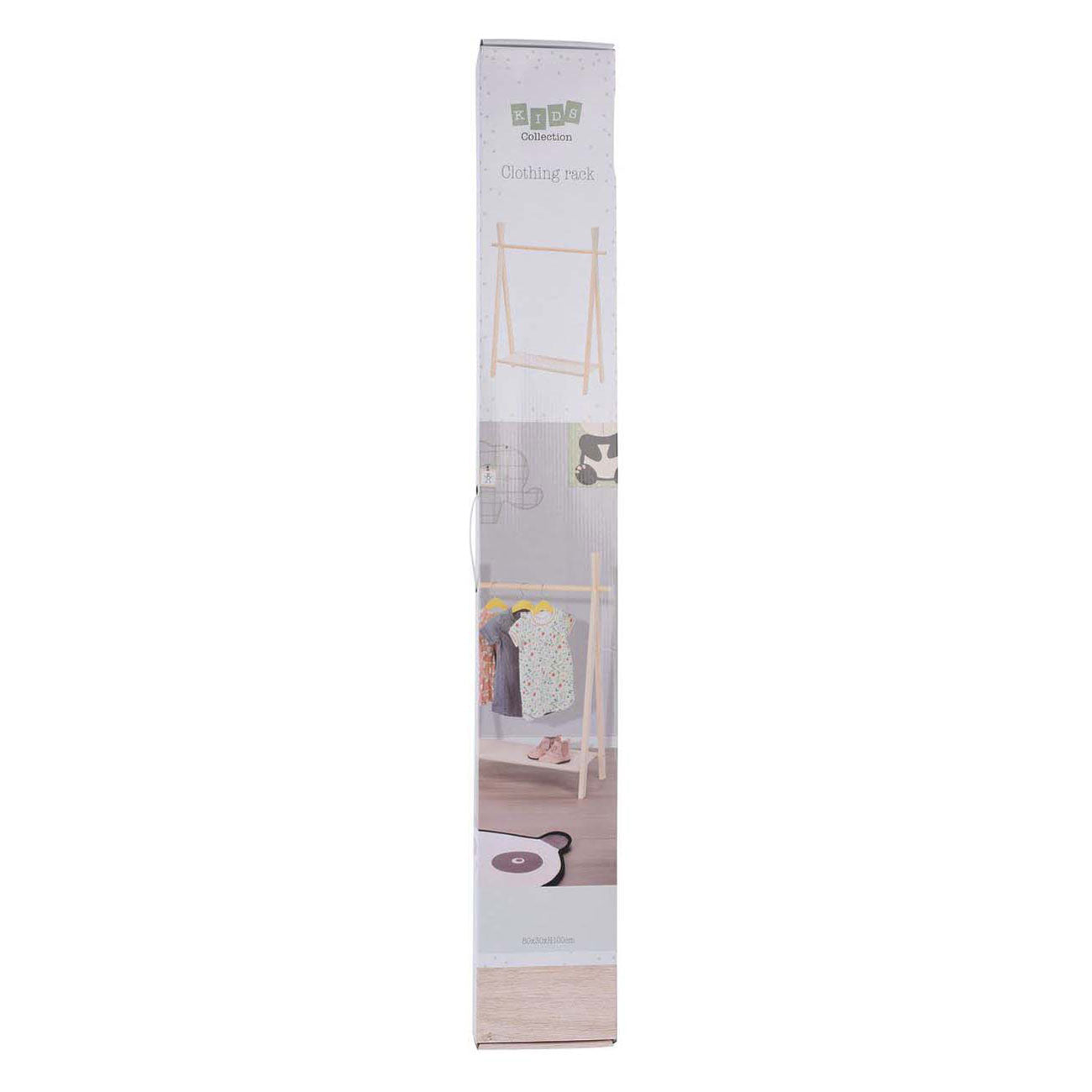 Estante de ropa de madera para niños