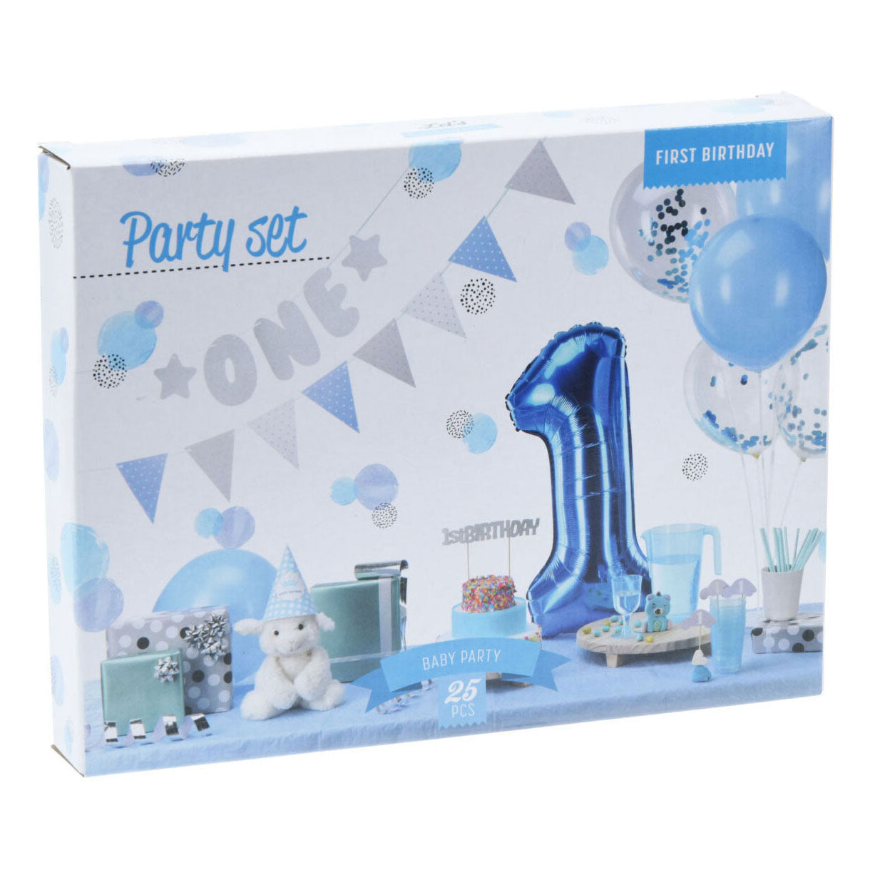 Decoración de fiestas Set 1er cumpleaños Blue Boy, 9dlg.