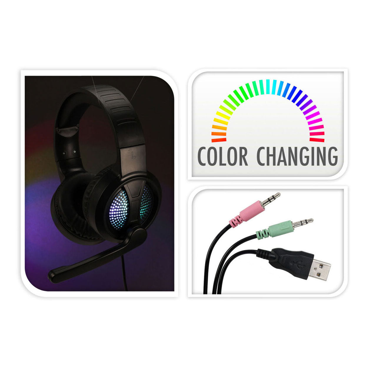 Auricolare con microfono e luce