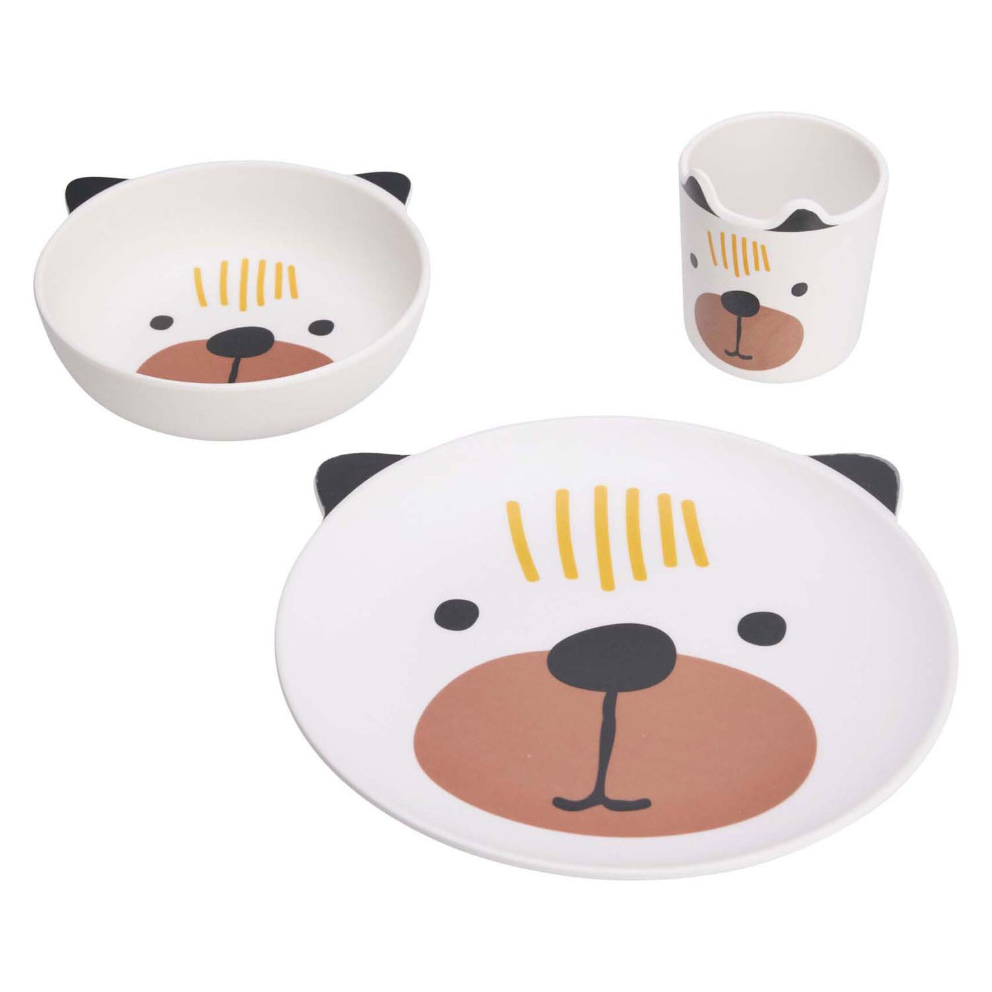 Set stoviglie per bambini in melamina - cane, 3 pezzi.