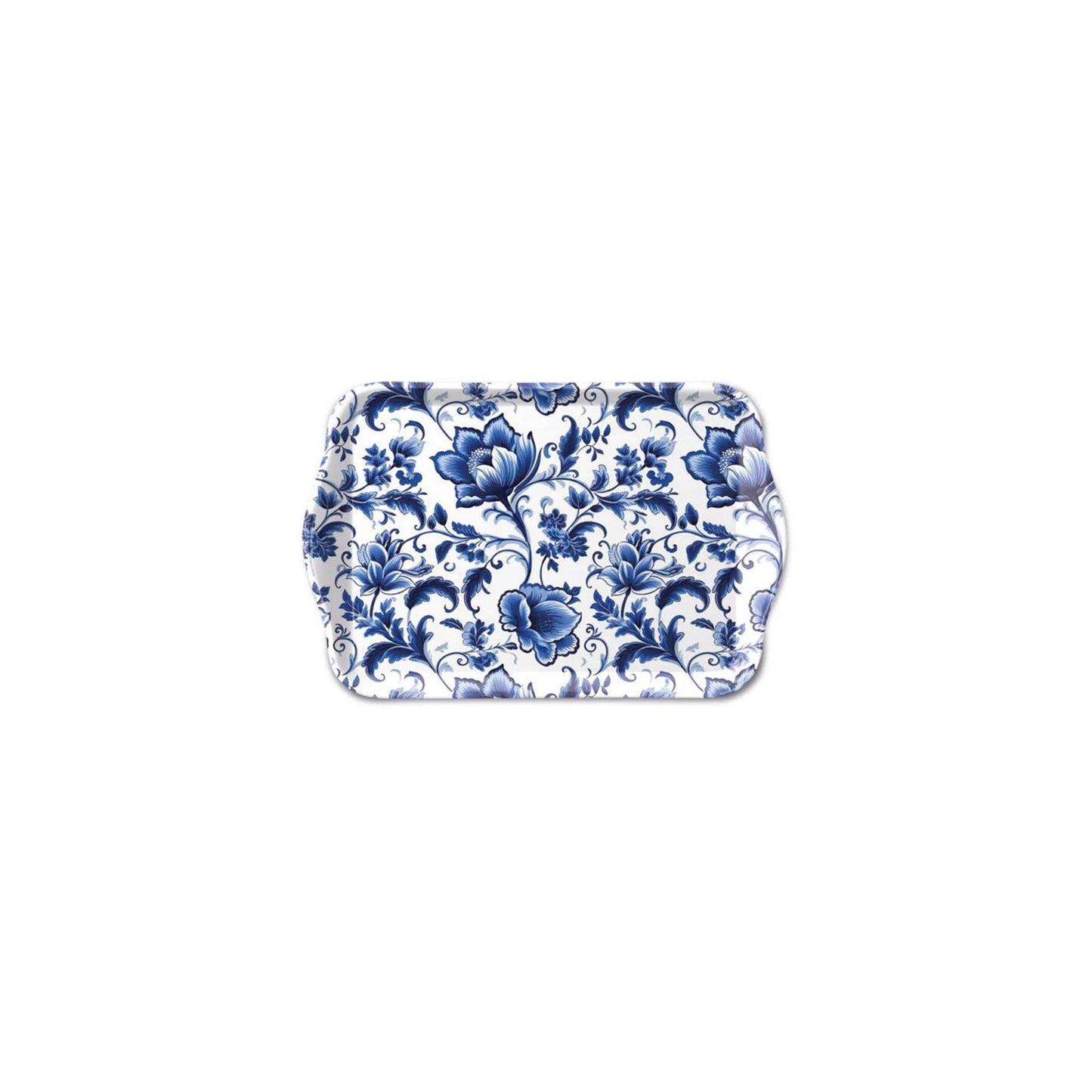 Vassoio Ambiente melamina 13x21 fiori blu delft