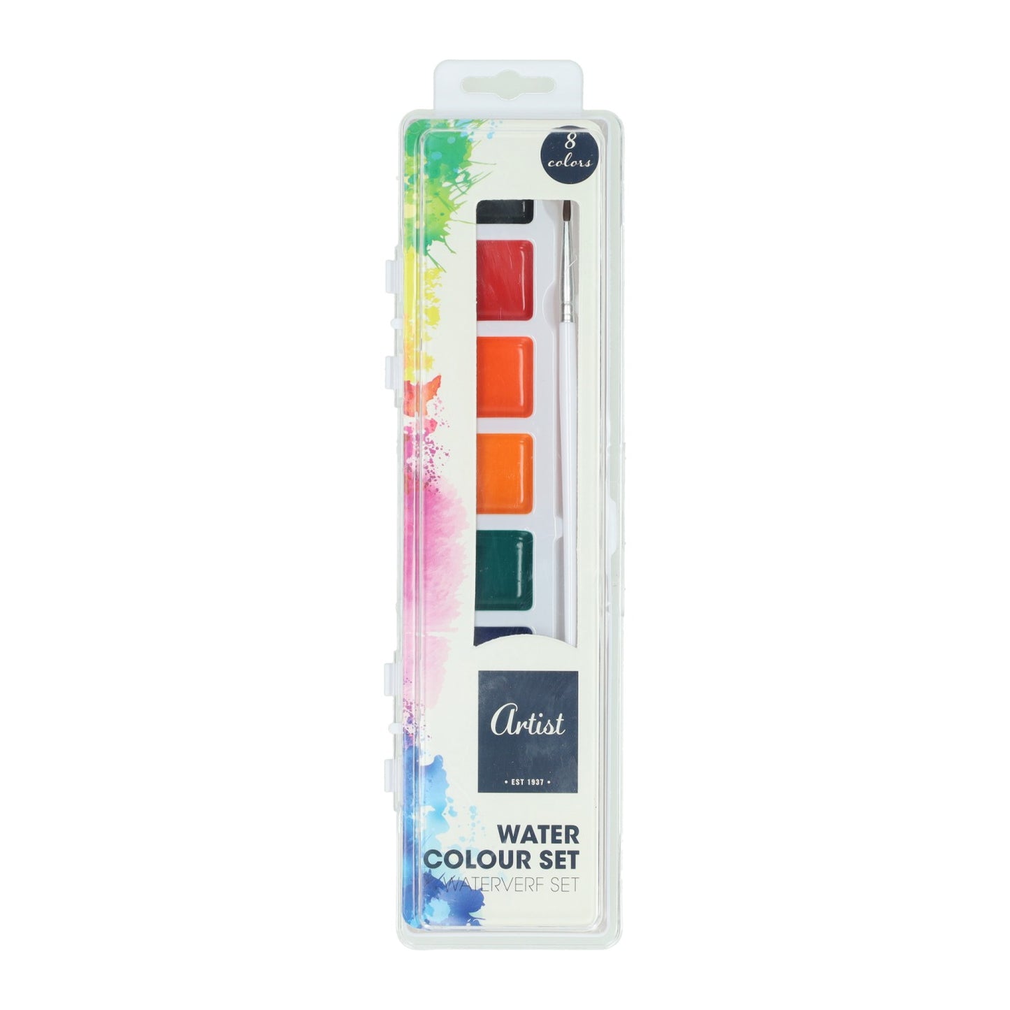 Set acquerelli con 8 colori, incluso pennello